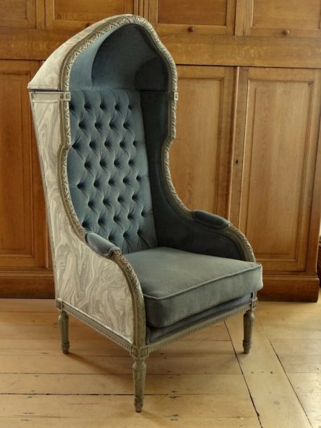 Parisian Louis XVI style canopy bergere confessional chair c.1880