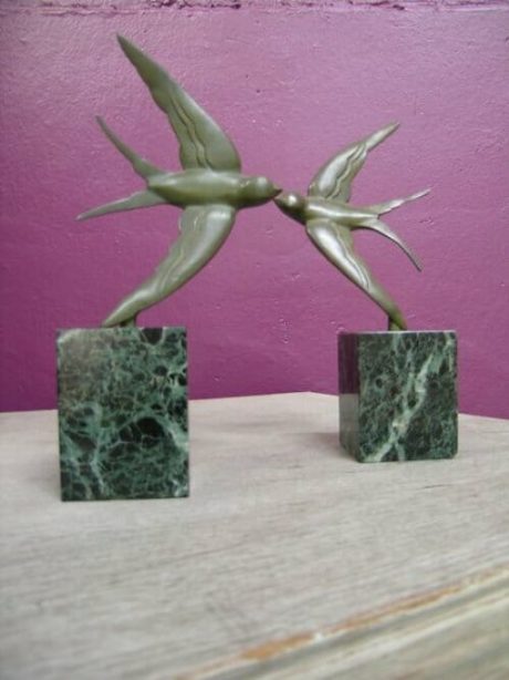 Pair of 1930s bronze deco bookends