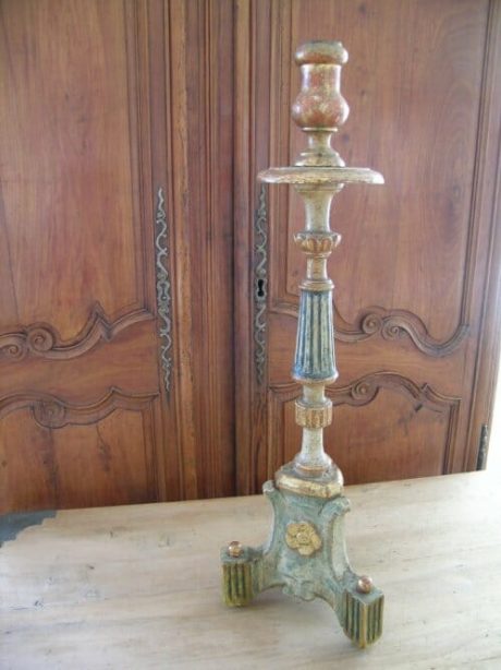 Antique painted Italian candlestick c.1800