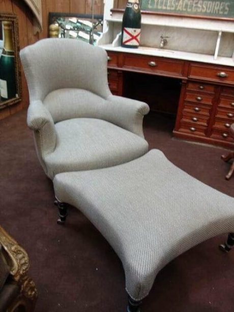 Napoleon III Bergere and footstool c.1870