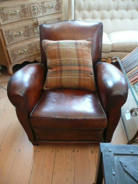 Pair of french 1930s leather armchairs