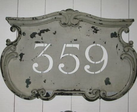 French antique bronze street address sign c.1890