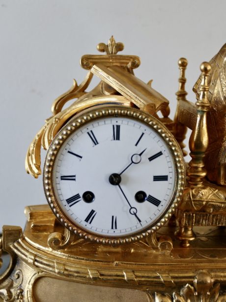 19th century French Bronze desk clock