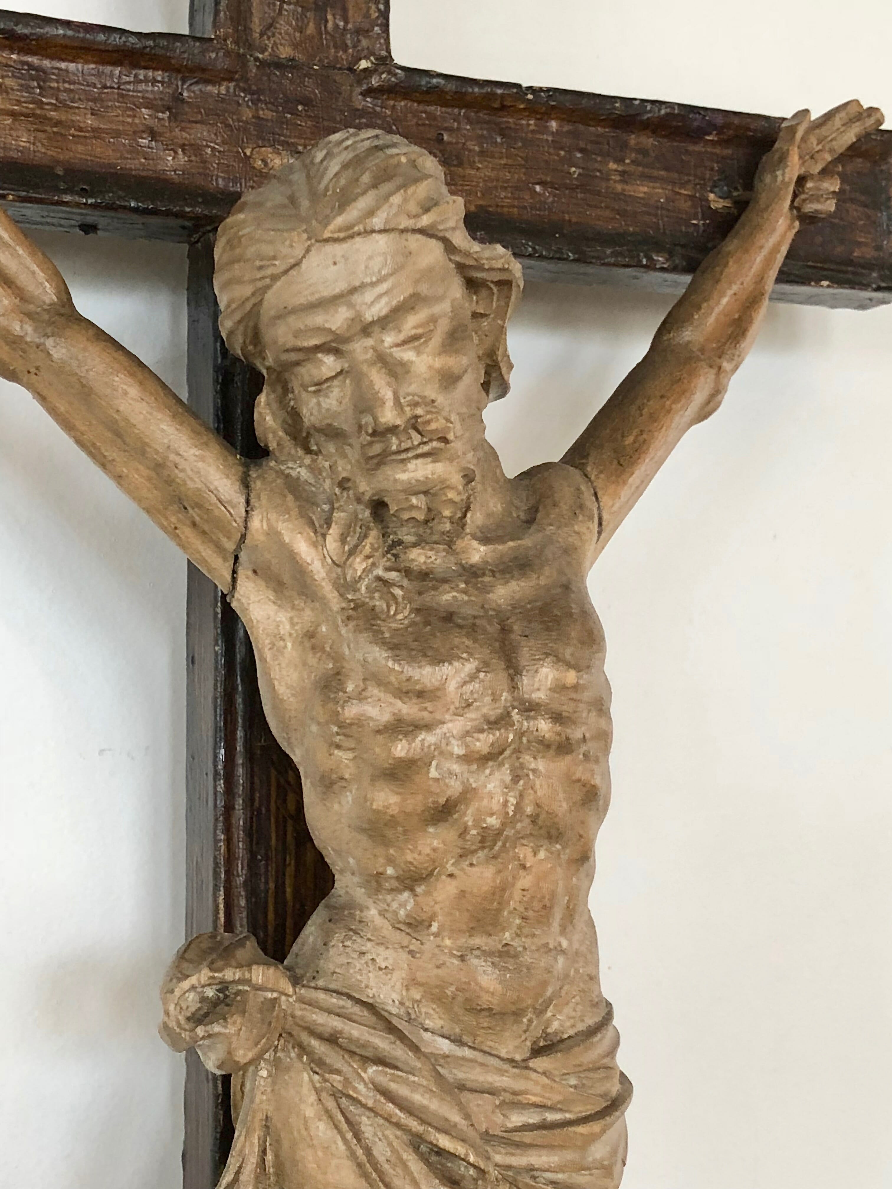 Th Century Hand Carved Wooden Crucifix European Antiques