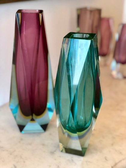 Murano Sommerso Art Glass Vases C European Antiques