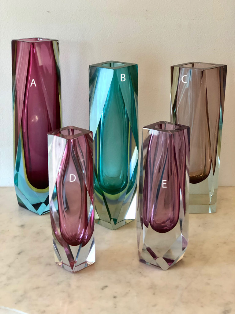 Murano Sommerso art glass vases c.1960 – European Antiques