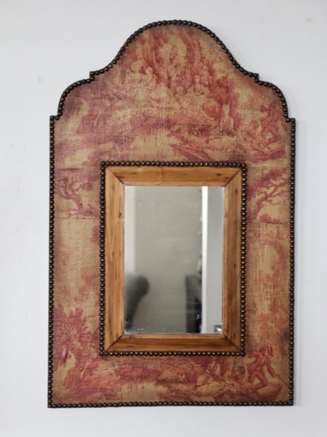 French mid century Toile de Jouy mirror