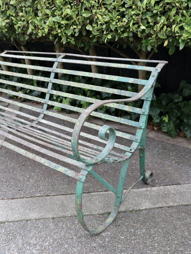 A Late Victorian strap work iron bench c.1890-1900 – European Antiques