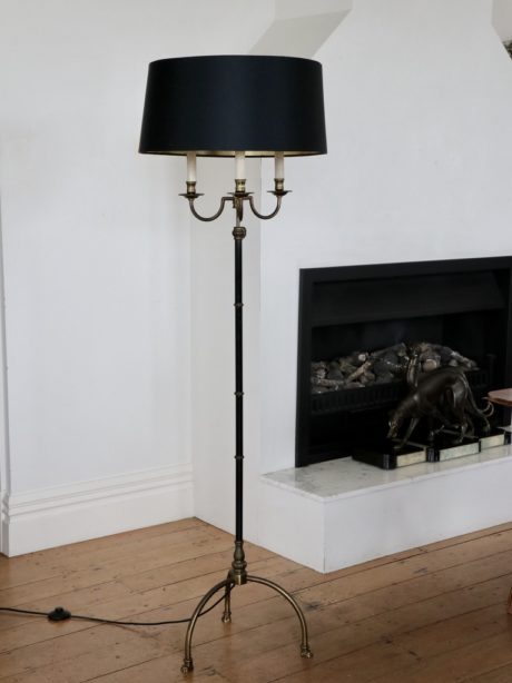 Standing bouillette floor lamp with claw feet c.1930