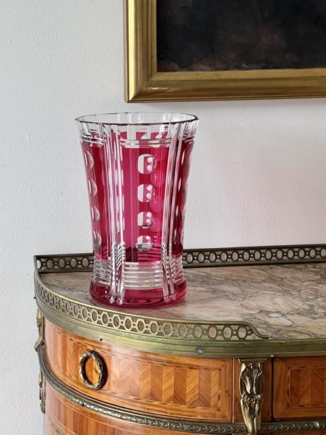 Art deco crystal vase, Val St Lambert