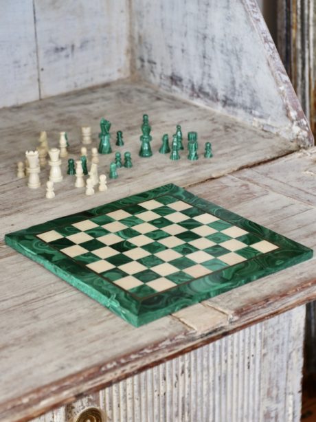 Mid century Malachite chess set