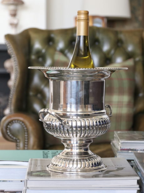 An English silver plate Campana urn