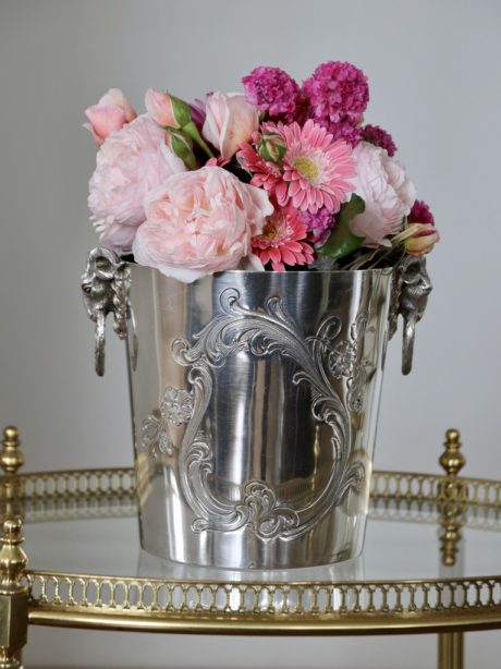 Rams head French silver plated champagne bucket