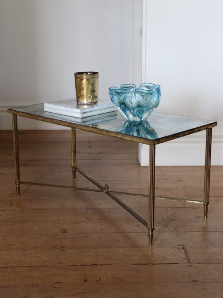 Bronze and brass coffee table in the style of Maison Jansen