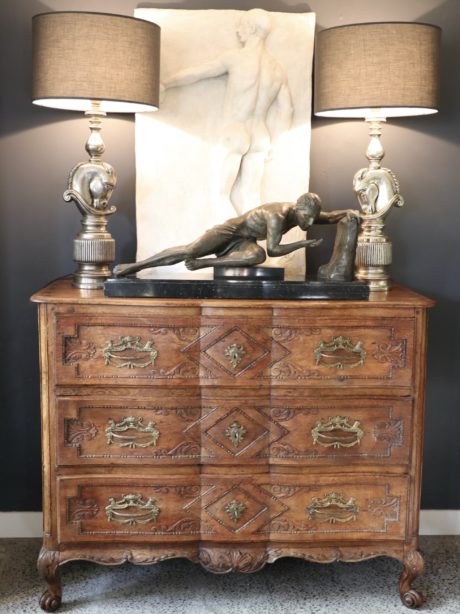 French 18th century oak Arbalete commode