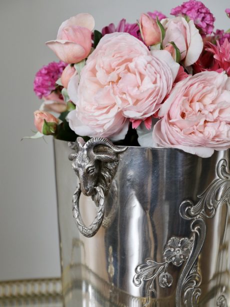 Rams head French silver plated champagne bucket