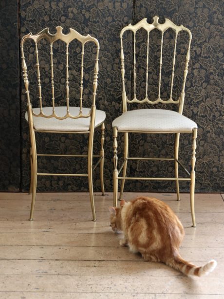 A brass chair by Chiavari, from the 1960s