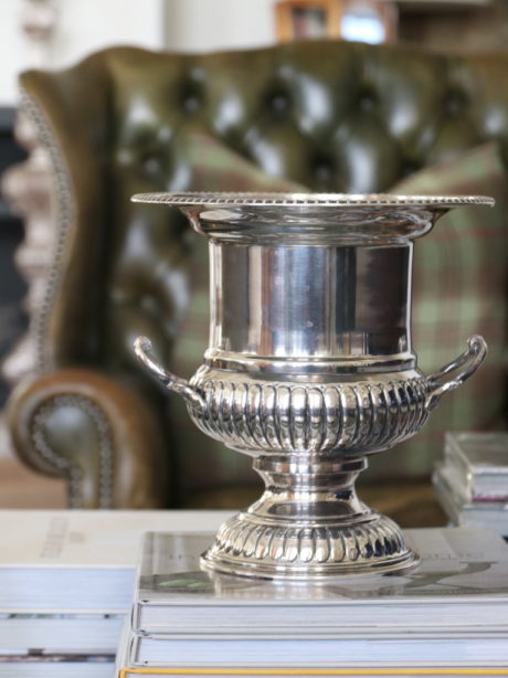 An English silver plate Campana urn