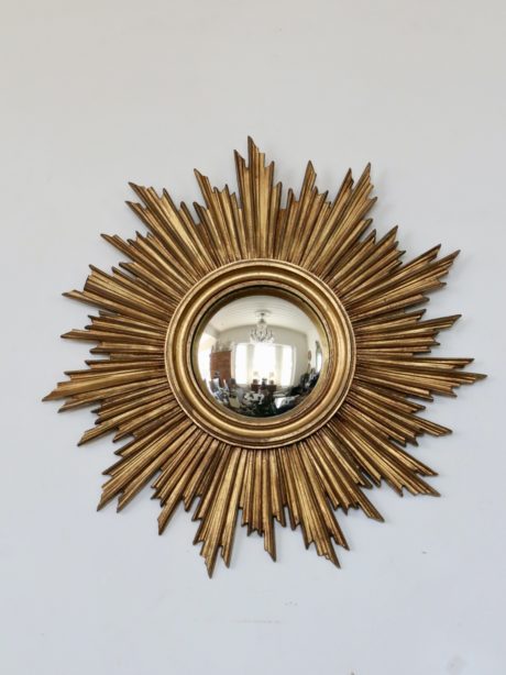 A mid-century Louis XVI style French sunburst mirror