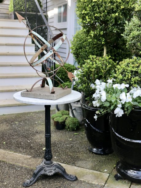 Antique garden armillary sphere