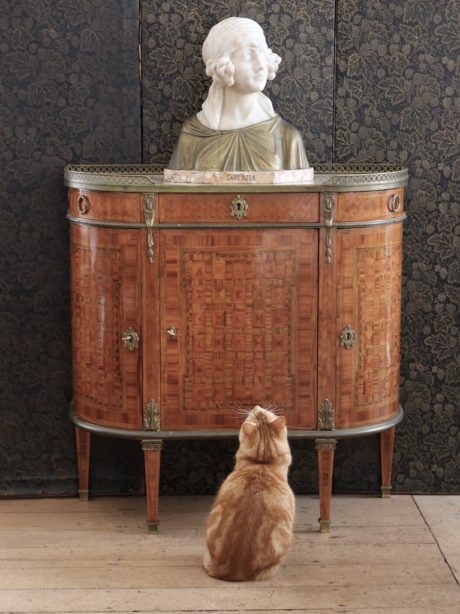 Antique French Neoclassical demilune cabinet