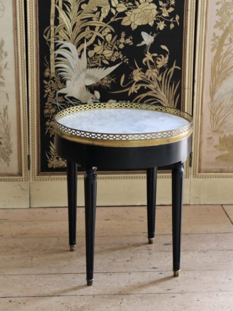 Marble topped ebonised sidetable