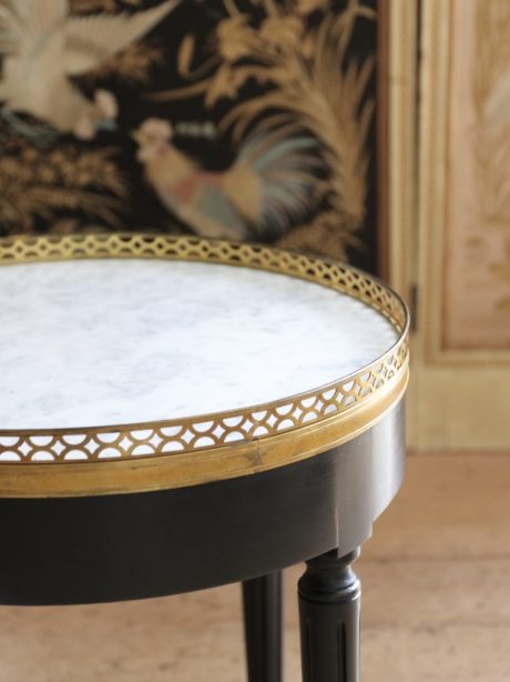 Marble topped ebonised sidetable