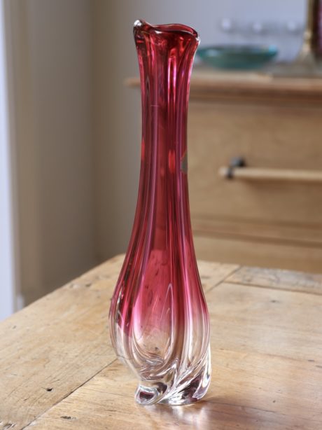 1960’s crystal swirl vase from Val St-Lambert