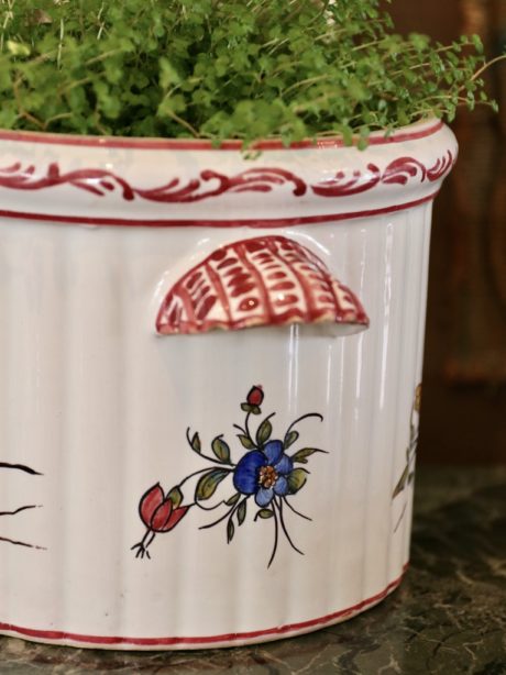 Hand painted ceramic cache pot