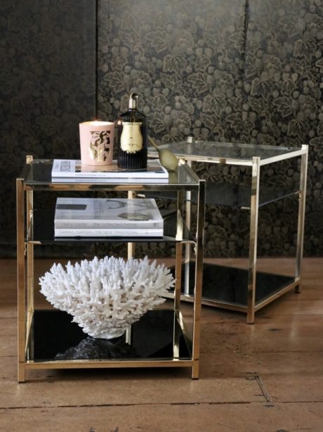 Gold-Plated Side Table by Belgochrom, Belgium 1970s