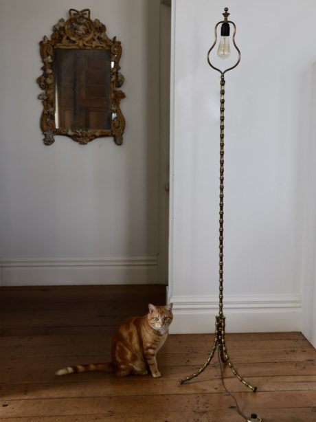 Mid century Bamboo brass floor lamp