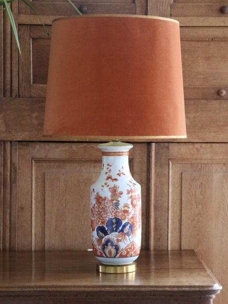 A mid century Royal Delft Imari Pijnacker vase lamp