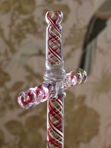 Mid century glass ribbon swirl crucifix