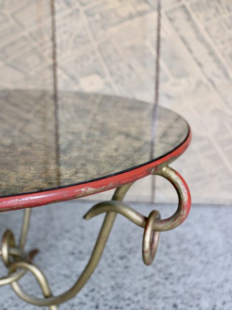 Wrought iron coffee table by René Drouet c.1940