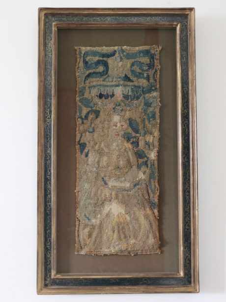 17th century framed tapestry fragments