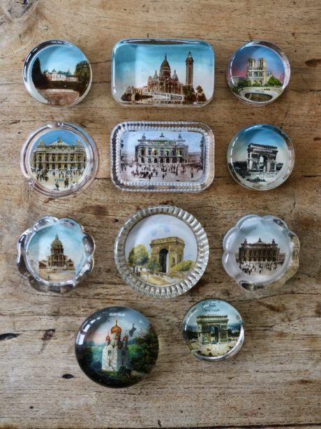 Collection of vintage Parisian glass paperweights