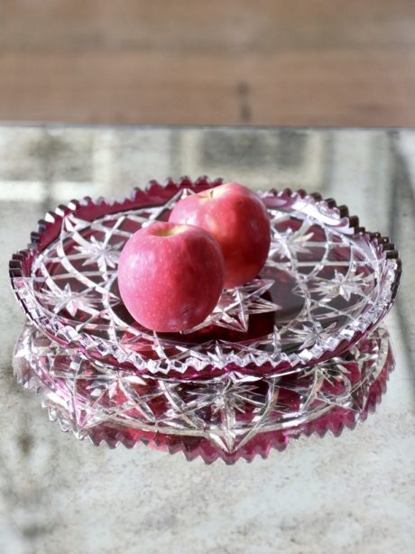 Antique Val Saint Lambert amethyst fruit platter