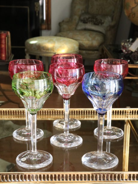 Val St Lambert crystal wine glasses