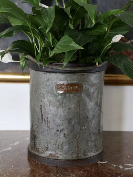 Riveted galvanised Milk Pail with copper plaque