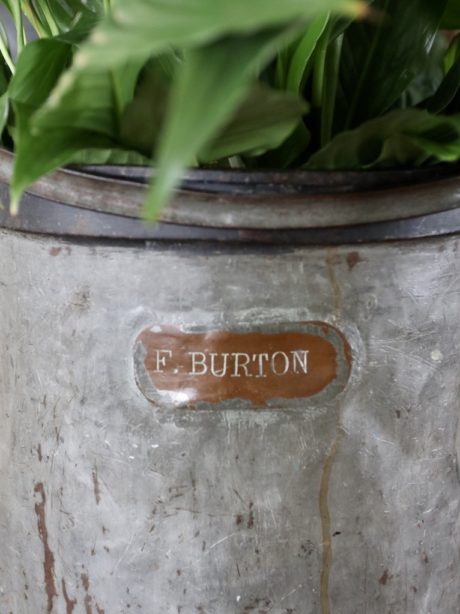 Riveted galvanised Milk Pail with copper plaque