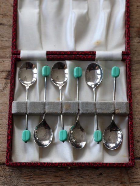 Art Deco bakelite demitasse bean spoons