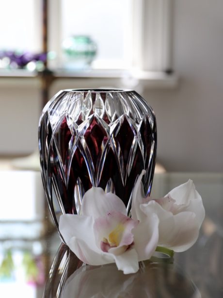 A rare prune coloured Val St Lambert crystal vase