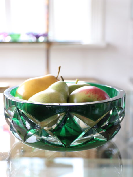 Emerald cut crystal Fruit bowl by Saint Louis