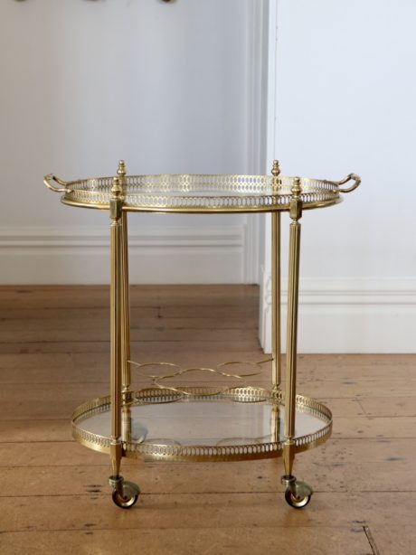 Neoclassical style mid-century French drinks trolley