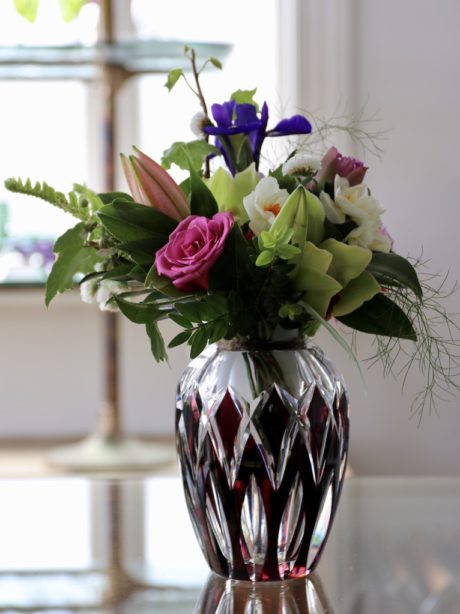 A rare prune coloured Val St Lambert crystal vase