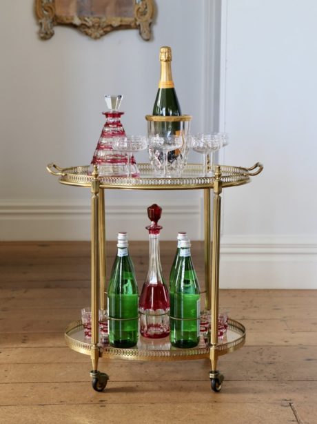 Neoclassical style mid-century French drinks trolley