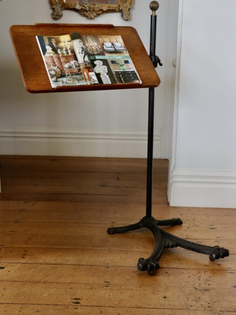 Antique English Adjustable reading stand tray table