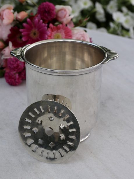 Classic silver plated shell handled ice bucket