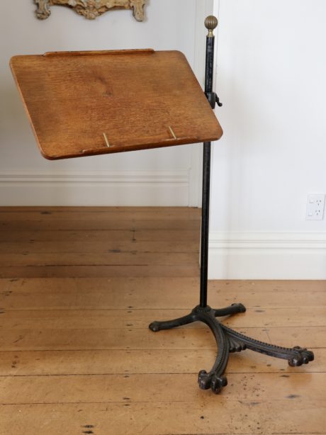 Antique English Adjustable reading stand tray table