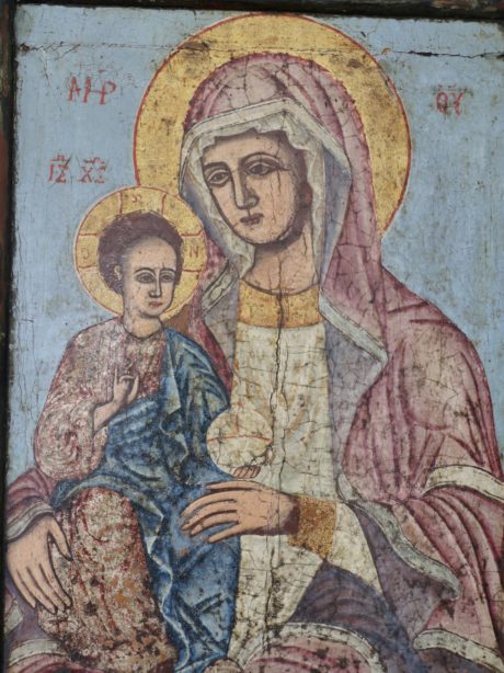 19th century Icon showing The Hodigitria Mother of God